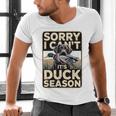 Duck Hunting Dog Sorry I Cant Its Duck Season Dad Joke Men's V-Neck T-Shirt