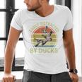 Easily Distracted Duck Hunting Dad Hunter Son Daughter Men's V-Neck T-Shirt