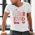 Elder Emo Retro Punk Typography Nostalgia Premium Tri-Blend Men's V-Neck T-Shirt Elder Emo Retro Punk Typography Nostalgia Premium Tri-Blend Men's V-Neck T-Shirt