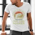 Fishing Dad Part Time Hooker Bass Fish Father Day Men's V-Neck T-Shirt