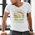 Fishing I'd Rather Be Fishing Bass Fish Dad Jokes Men's V-Neck T-Shirt