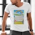 Frutiger Aero Aesthetic Rainbow Glitch Art Men's V-Neck T-Shirt