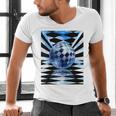 Frutiger Aero Aesthetic Tech Checkered Room Orb Sky Raglan Baseball Tee Men's V-Neck T-Shirt