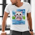 Frutiger Aero Aesthetic Tech Kawaii Ramen Cat Fishes Raglan Baseball Tee Men's V-Neck T-Shirt Frutiger Aero Aesthetic Tech Kawaii Ramen Cat Fishes Raglan Baseball Tee Men's V-Neck T-Shirt