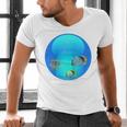 Frutiger Aero Aesthetic Tech Orb Fishes Raglan Baseball Tee Men's V-Neck T-Shirt
