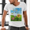 Frutiger Aero Aesthetic Tech Scenery Fishes Sunflower Raglan Baseball Tee Men's V-Neck T-Shirt Frutiger Aero Aesthetic Tech Scenery Fishes Sunflower Raglan Baseball Tee Men's V-Neck T-Shirt