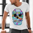 Frutiger Aero Aesthetic Tech Skull Computer Fishes Men's V-Neck T-Shirt
