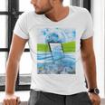 Frutiger Aero Aesthetic Tech Water Fishes Monitor Screen Raglan Baseball Tee Men's V-Neck T-Shirt Frutiger Aero Aesthetic Tech Water Fishes Monitor Screen Raglan Baseball Tee Men's V-Neck T-Shirt