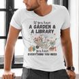 Gardening & Library Lover Books Reading Plants Cute Men's V-Neck T-Shirt Gardening & Library Lover Books Reading Plants Cute Men's V-Neck T-Shirt