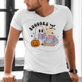 Ghost Reading Halloween Women Teacher Book Lover Men's V-Neck T-Shirt