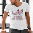 Id Rather Be With My Axolotl Salamander Introvert Men's V-Neck T-Shirt Id Rather Be With My Axolotl Salamander Introvert Men's V-Neck T-Shirt