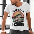 Id Rather Be Fishing Largemouth Bass Fish Dad Jokes Men's V-Neck T-Shirt