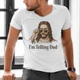I'm Telling Dad Jesus Wearing Sunglasses Christian Fathers Men's V-Neck T-Shirt I'm Telling Dad Jesus Wearing Sunglasses Christian Fathers Men's V-Neck T-Shirt