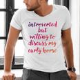 Introverted Willing To Discuss Curly Horse Introvert Men's V-Neck T-Shirt
