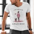 I Just Want To Be Alone With My Dog For Introvert Dog Mom Men's V-Neck T-Shirt I Just Want To Be Alone With My Dog For Introvert Dog Mom Men's V-Neck T-Shirt