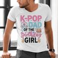 K-Pop Dad Of The Birthday Girl K Pop Birthday Party Men's V-Neck T-Shirt