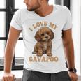 I Love My Cavapoo For Mom Dad Kids Men's V-Neck T-Shirt