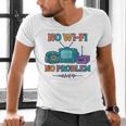 No Wi-Fi No Problem – Retro Dial Up Tech Nostalgia Men's V-Neck T-Shirt