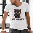 Not A Hugger Tee Angry Cat Sarcastic Cute Introvert Men's V-Neck T-Shirt