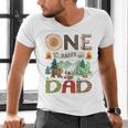 One Happy Dad Camper 1st Birthday Boy Camping Bear Men's V-Neck T-Shirt