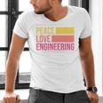 Peace Love Engineering Engineer School Graduation Retro Men's V-Neck T-Shirt
