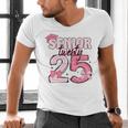 Pink Coquette Bow Senior 2025 Back To School Graduation Girl Men's V-Neck T-Shirt