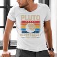 Pluto Never Forget Space Nostalgia Astronomy Humor Premium Tri-Blend Men's V-Neck T-Shirt Pluto Never Forget Space Nostalgia Astronomy Humor Premium Tri-Blend Men's V-Neck T-Shirt