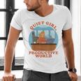 Quiet Girl Productive World Introvert Office Staff Secretary Men's V-Neck T-Shirt