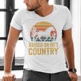 Raised On 90’s Country Horse Retro Nostalgia Western Music Men's V-Neck T-Shirt