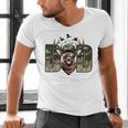 Retro Camo Dad Hunting Camouflage Deer Matching Men's V-Neck T-Shirt