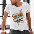 Retro Cassette Tape & Pencil Rewind Nostalgia Party 80s 90s Men's V-Neck T-Shirt