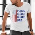 Retro Proud Coast Guard Dad Graduation Dad Usa Flag Outfit Men's V-Neck T-Shirt