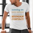 Running On Home Brewing Social Introvert Humor Vintage Men's V-Neck T-Shirt