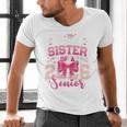 Senior 2026 Class Of 26 Coquette Pink Bow Graduation Sister Men's V-Neck T-Shirt