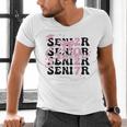 Senior 2027 Class Of 2027 Coquette Pink Bow Graduation 2027 Men's V-Neck T-Shirt
