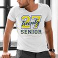 Senior Class Of 2027 Graduation Yellow And Blue On The Back Premium Tri-Blend Men's V-Neck T-Shirt