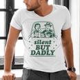 Silent But Dadly Father's Day Fart Dad Farting Vintage Men's V-Neck T-Shirt