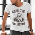 Socializing Was a Mistake Prairie Dog Introverts Humor Men's V-Neck T-Shirt Socializing Was a Mistake Prairie Dog Introverts Humor Men's V-Neck T-Shirt