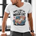 Sorry I Can’t Go I’m An Indoor Cat Couch Introvert Cat Men's V-Neck T-Shirt
