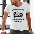 Sorry I Can't Go I'm An Indoor Cat Introvert Saying Men's V-Neck T-Shirt Sorry I Can't Go I'm An Indoor Cat Introvert Saying Men's V-Neck T-Shirt