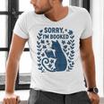 Sorry I'm Booked Cat Reading Book Boho Flowers Vintage Men's V-Neck T-Shirt