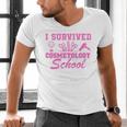 I Survived Cosmetology School Graduation Cosmetology Grad Men's V-Neck T-Shirt