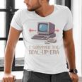I Survived The Dial-Up Era Retro 90s Nostalgia Premium Tri-Blend Men's V-Neck T-Shirt I Survived The Dial-Up Era Retro 90s Nostalgia Premium Tri-Blend Men's V-Neck T-Shirt