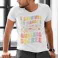 i Survived My Fiance's Nursing Degree Graduation Groovy Premium Men's V-Neck T-Shirt