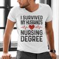 I Survived My Husband's Nursing Degree School Graduation Men's V-Neck T-Shirt