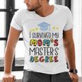 I Survived My Mom's Master's Degree Master Graduation Men's V-Neck T-Shirt