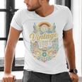 Vintage 1981 Retro Badge Nostalgia Eighties Compass Skull Men's V-Neck T-Shirt