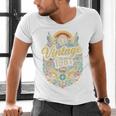 Vintage 1981 Retro Badge Nostalgia Eighties Compass Skull Premium Tri-Blend Men's V-Neck T-Shirt