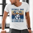 Vintage Pitbull Dad Like A Regular Dad But Cooler Men's V-Neck T-Shirt