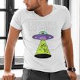 I Wanna Go Home Introvert UFO UAP Flying Saucer Trippy Alien Raglan Baseball Tee Men's V-Neck T-Shirt
